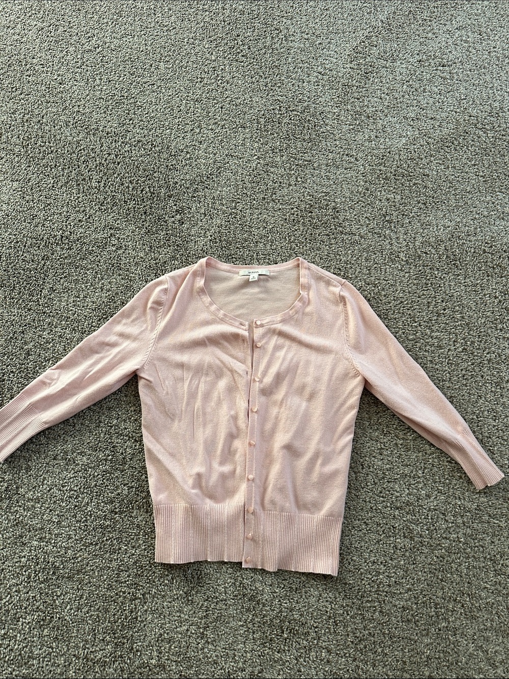 Light Pink Women's Button-Front Sweater Cardigan